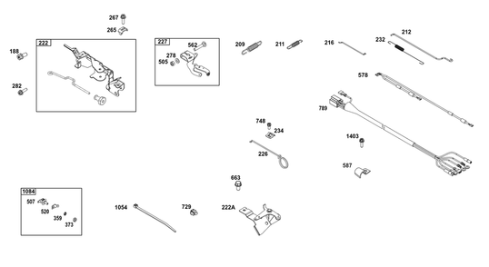 Controls Group Diagram and Parts List for 356447-0661-G1 200000 - 399999 Briggs and Stratton Engine